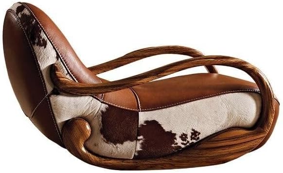 Elegant Genuine Leather Rocking Chair