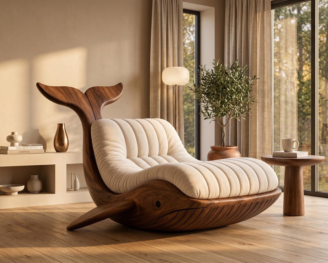 Whale Walnut Lounge Chair
