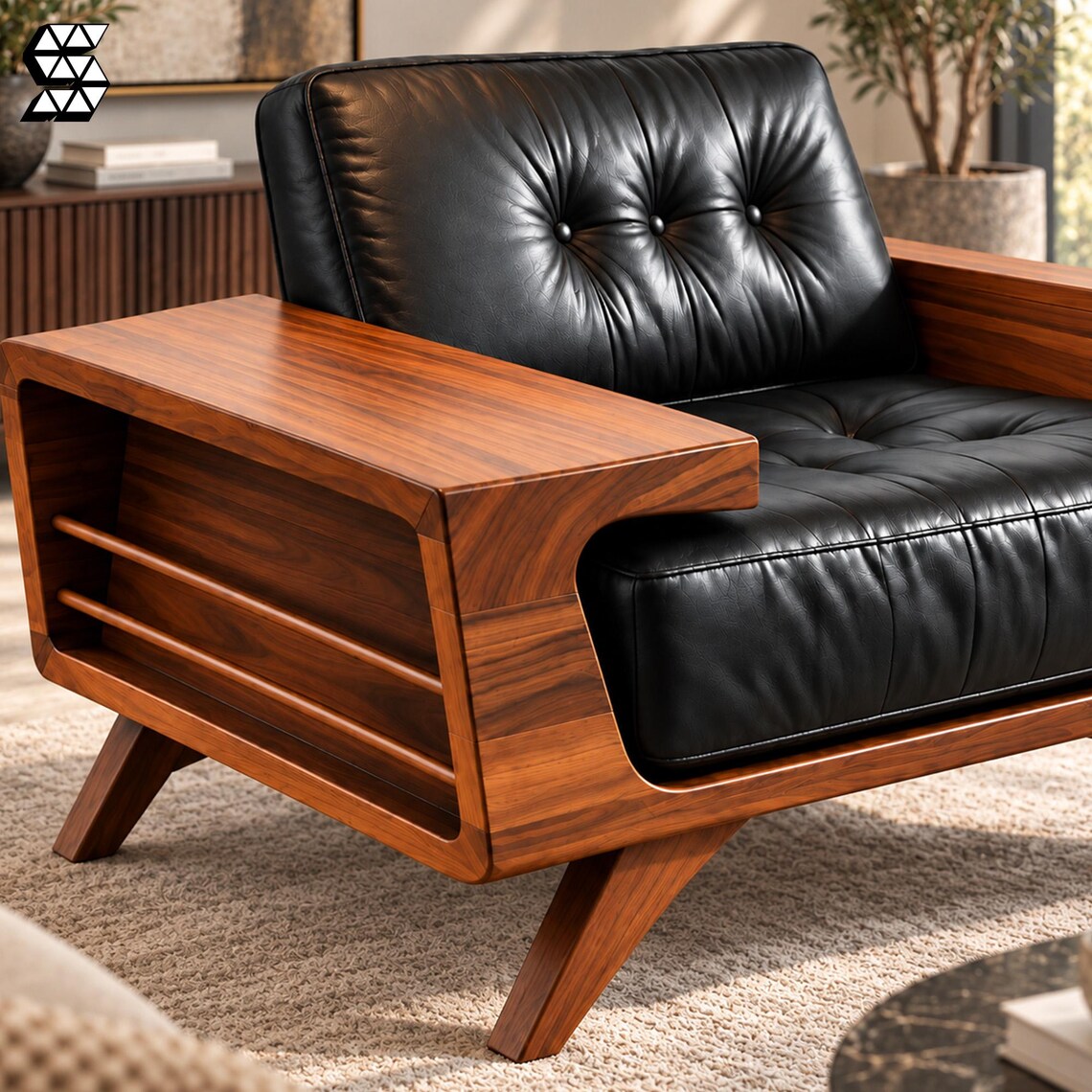 Teak Wood Lounge Sofa