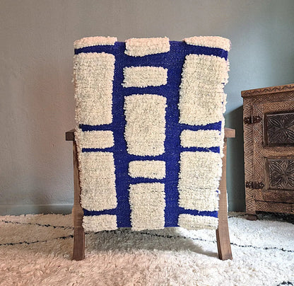 Handcrafted Bouclé Wood Armchair