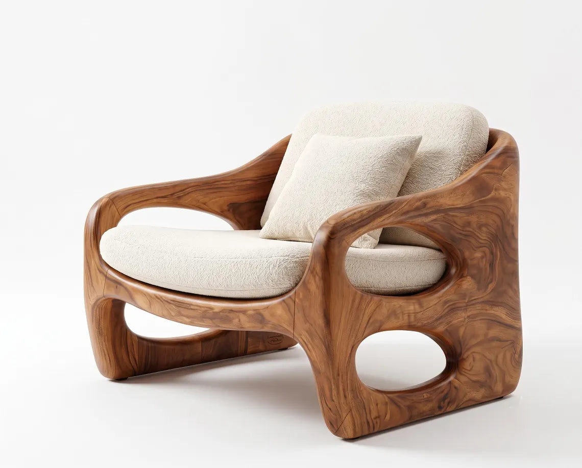 Teak Burl Lounge Chair