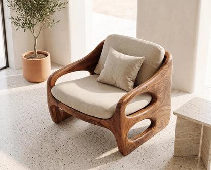 Teak Burl Lounge Chair