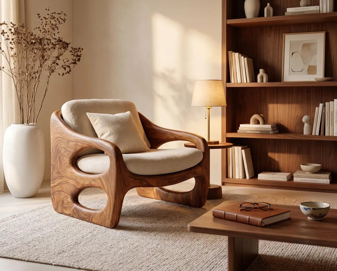 Teak Burl Lounge Chair