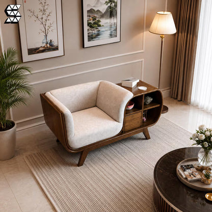 Mid-Century Wood Sofa Bench