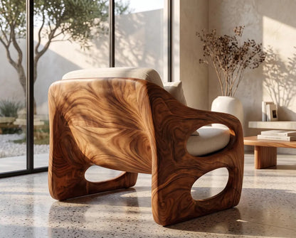 Teak Burl Lounge Chair