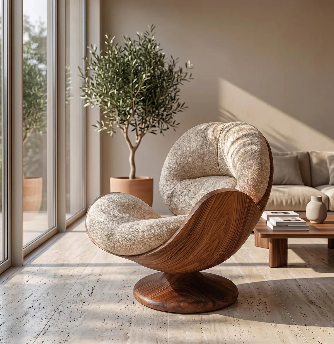 Solid Teak Lounge Chair