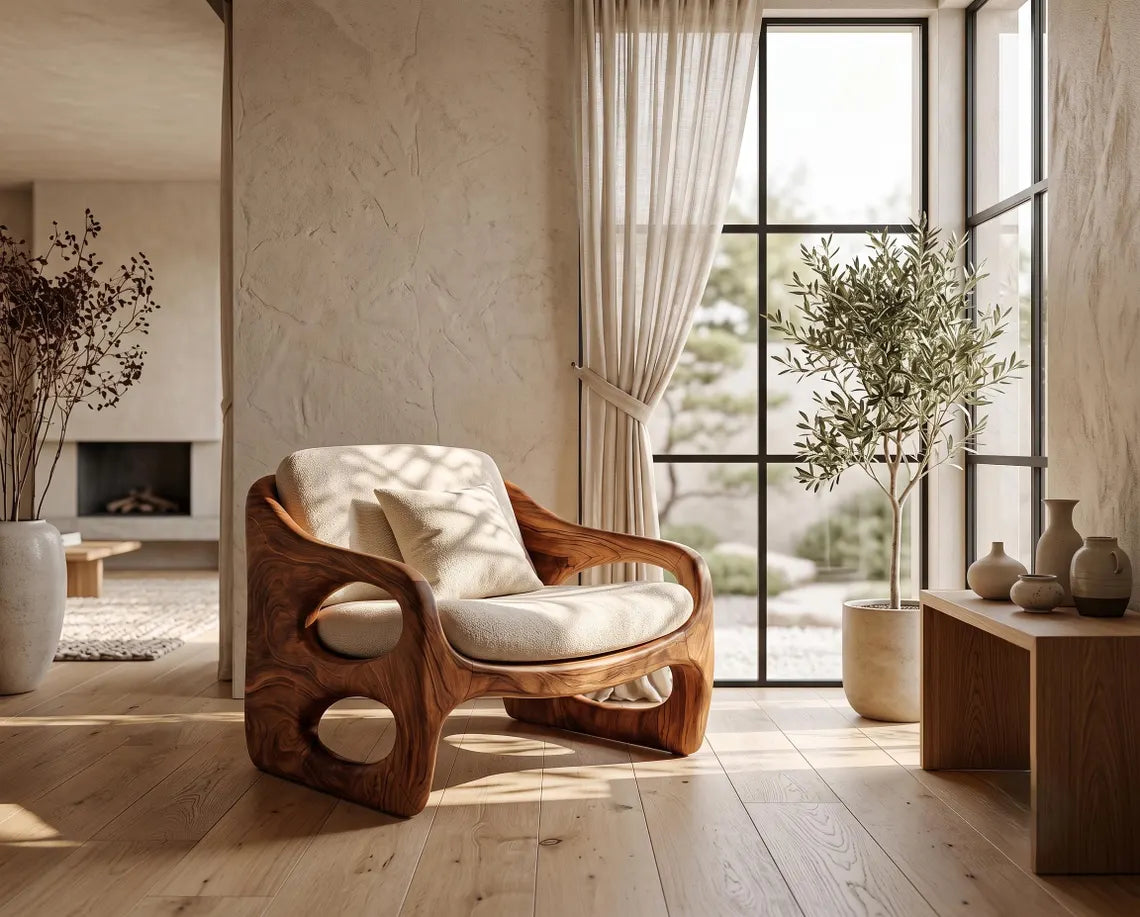 Teak Burl Lounge Chair