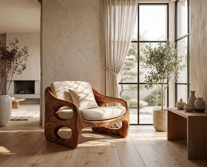 Teak Burl Lounge Chair