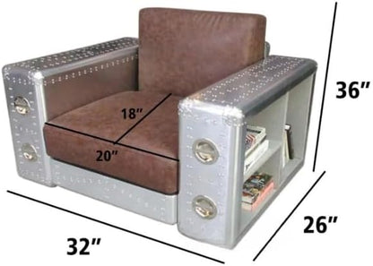 Industrial Aluminum Aviator Armchair