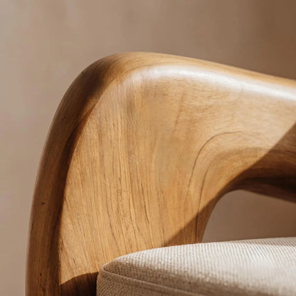 Sculptural Wooden Accent Chair