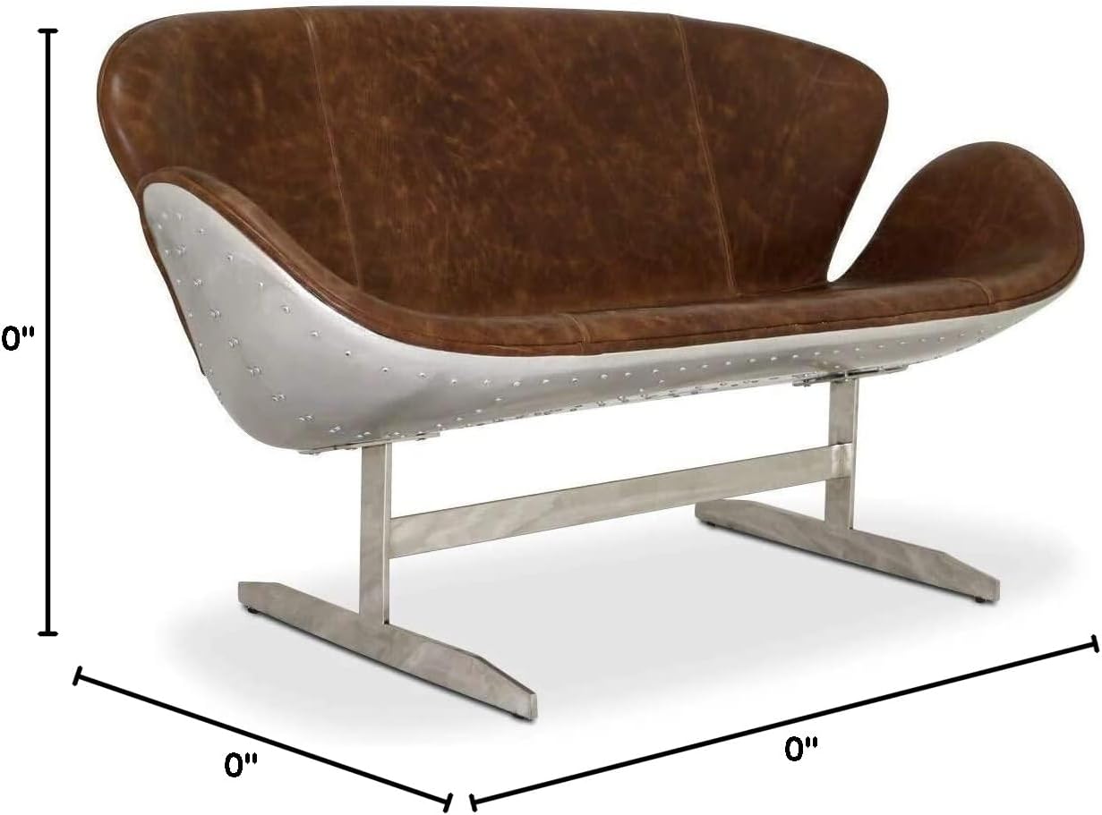 Luxury Brown Aviator Leather Armchair