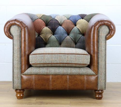 Harris Tweed Chesterfield Armchair