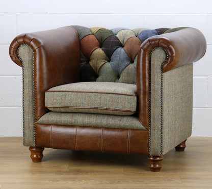 Harris Tweed Chesterfield Armchair