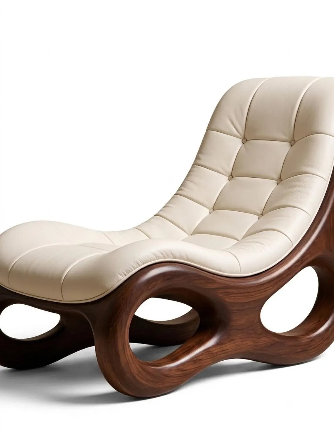 Sculptural Walnut Lounge Chair