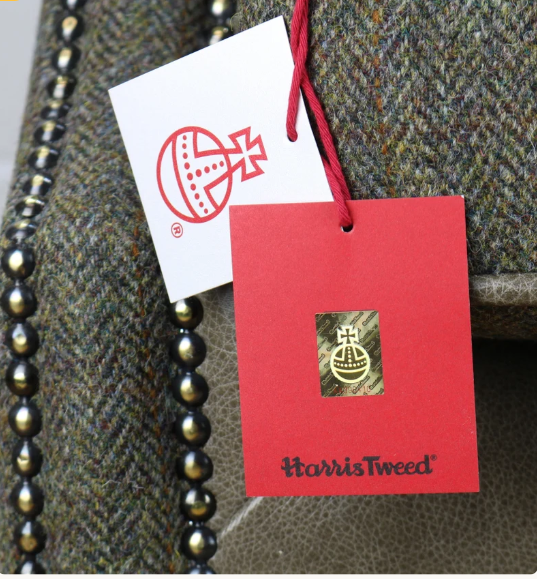 Harris Tweed Patchwork Wingback Armchair