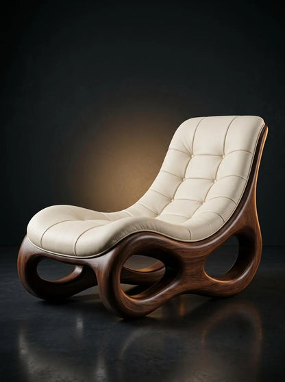Sculptural Walnut Lounge Chair