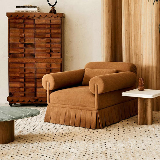 French Country Upholstered Armchair