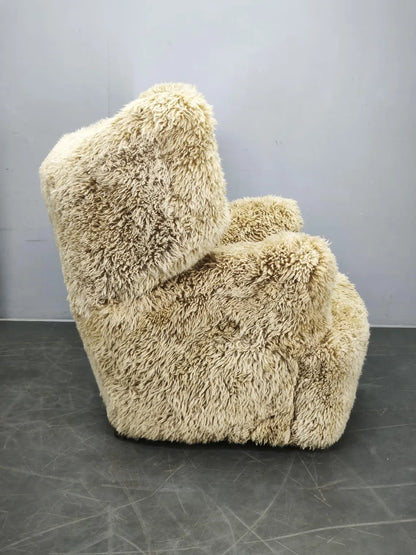 Art Deco Sheepskin Wingback Chair