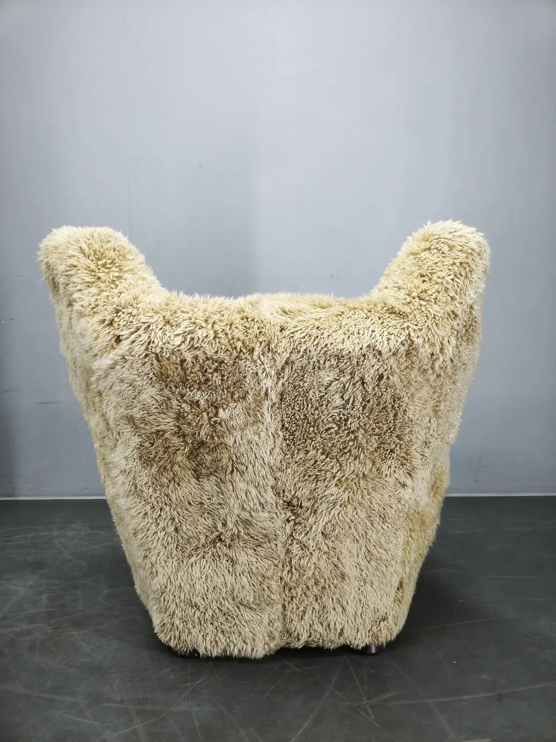 Art Deco Sheepskin Wingback Chair