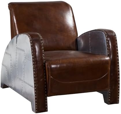 Aviator Aluminum Leather Armchair