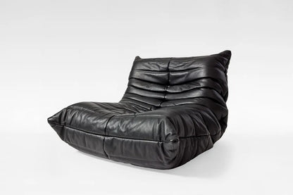 Black Leather Togo Lounge Chair