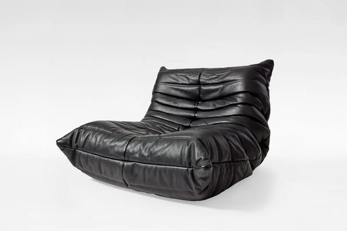Black Leather Togo Lounge Chair