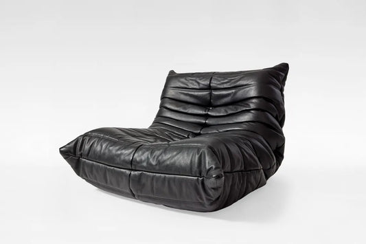 Black Leather Togo Lounge Chair