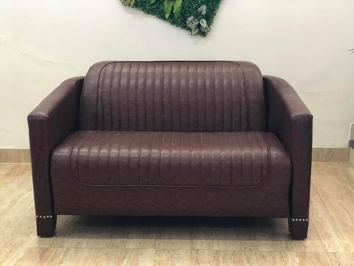 Luxury Brown Leather Aviator Armchair