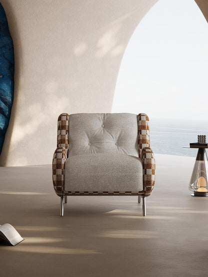 Oversized Checkered Armchair