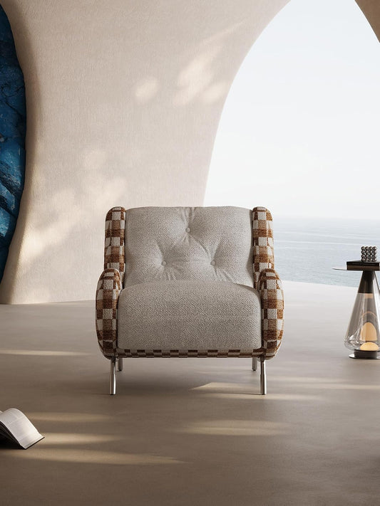 Oversized Checkered Armchair