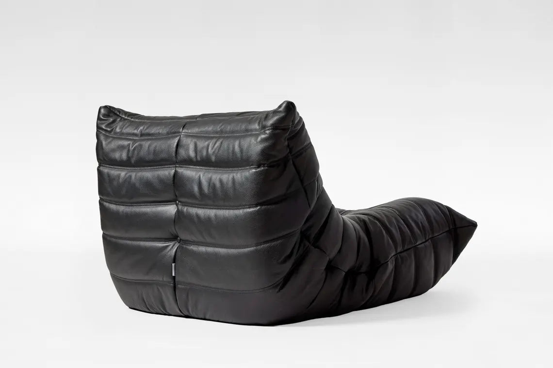Black Leather Togo Lounge Chair