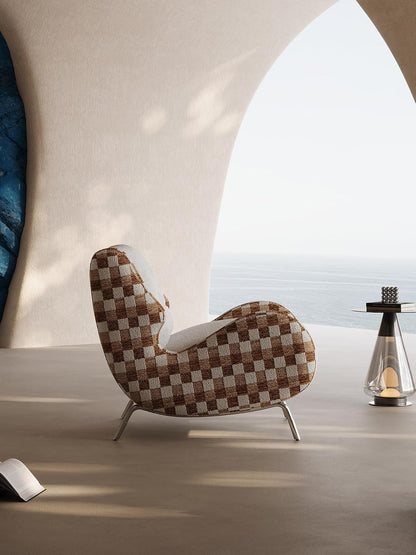 Oversized Checkered Armchair