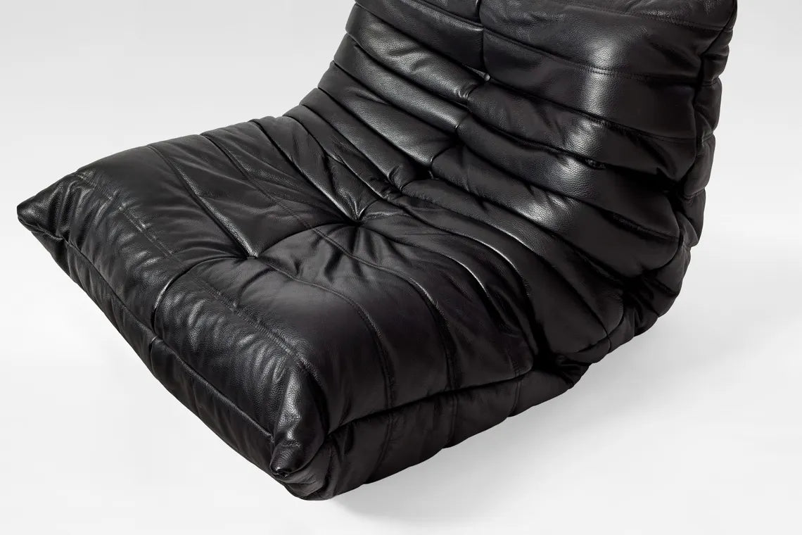 Black Leather Togo Lounge Chair