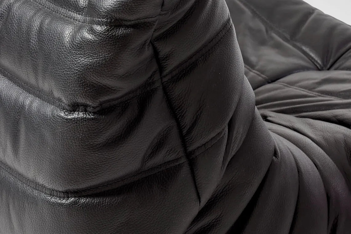 Black Leather Togo Lounge Chair