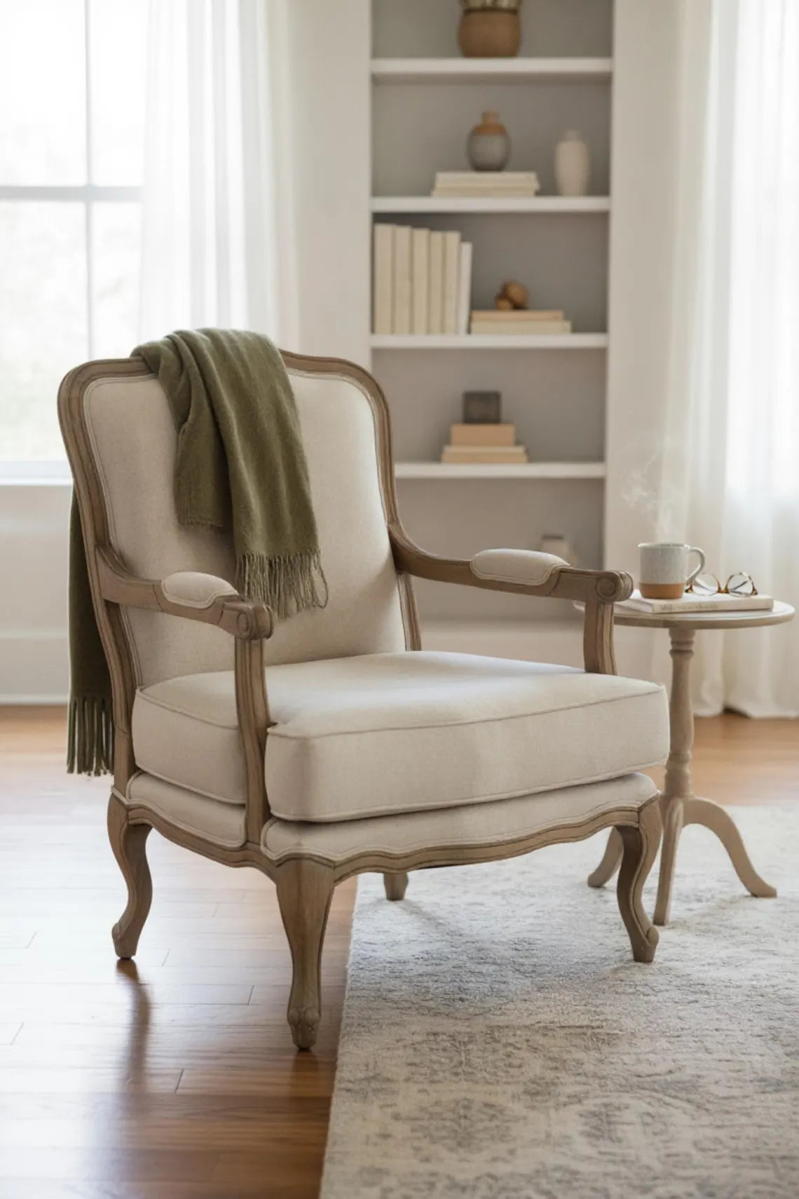 Modern Linen Accent Armchair