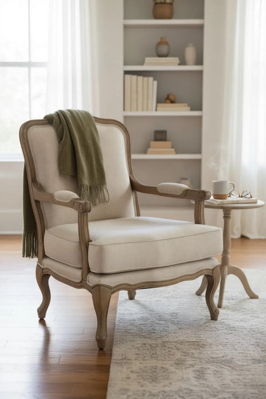 Modern Linen Accent Armchair