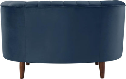 Luxury Channel Tufted Upholstered Armchair & Loveseat