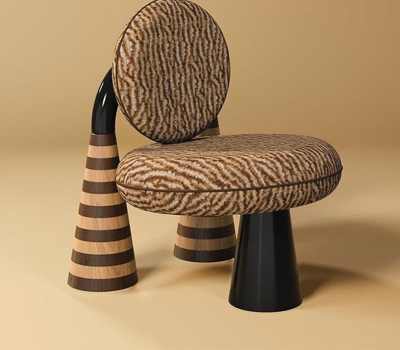 Zebra Print Pedestal Accent Chair