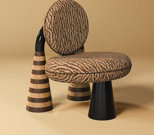 Zebra Print Pedestal Accent Chair