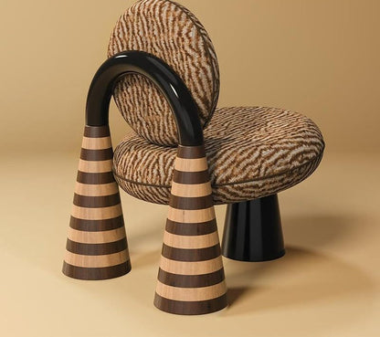 Zebra Print Pedestal Accent Chair
