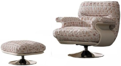 Upholstered Armchair with Footrest