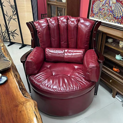 Burgundy Luxury Leather Armchair