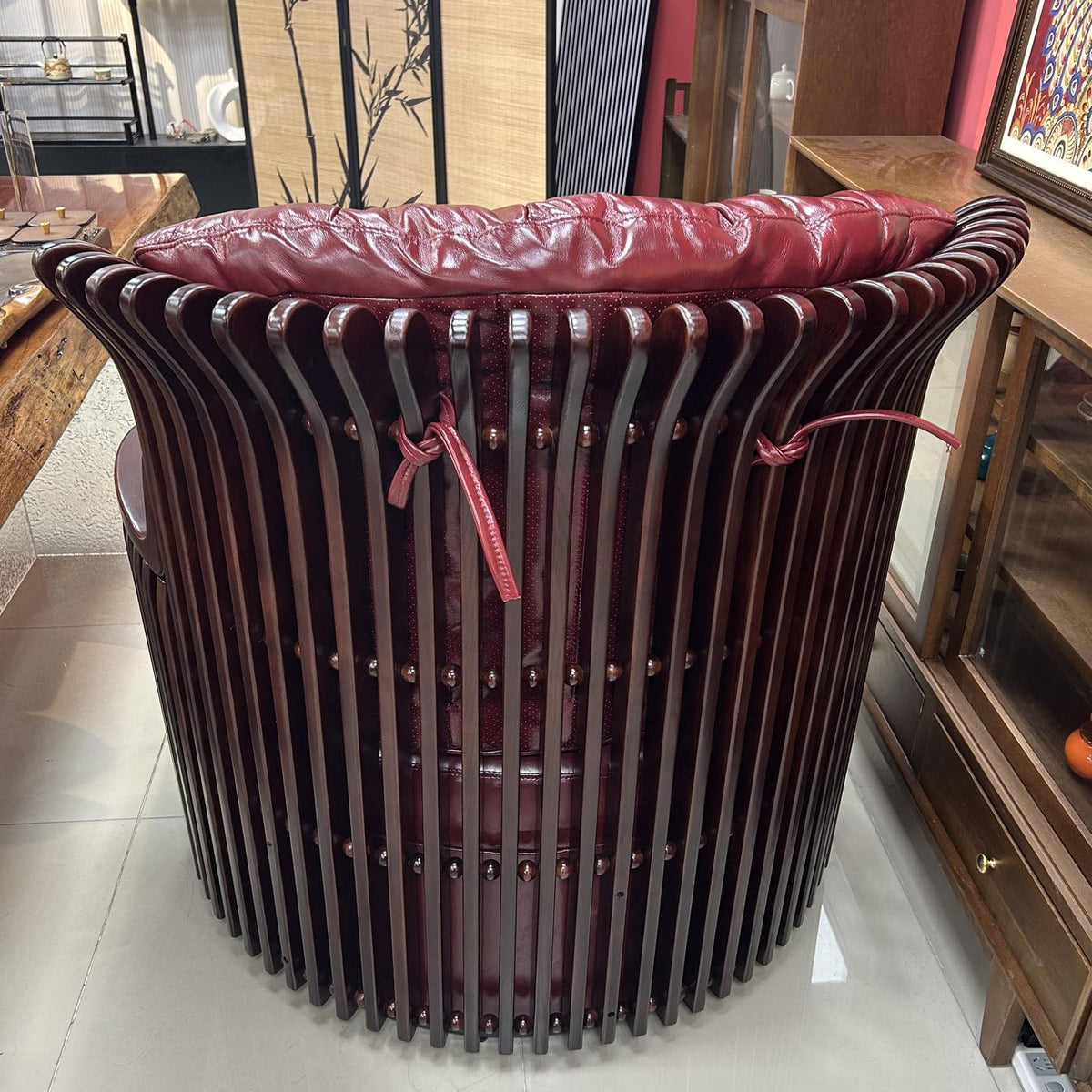 Burgundy Luxury Leather Armchair