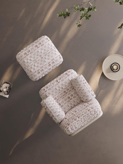 Upholstered Armchair with Footrest
