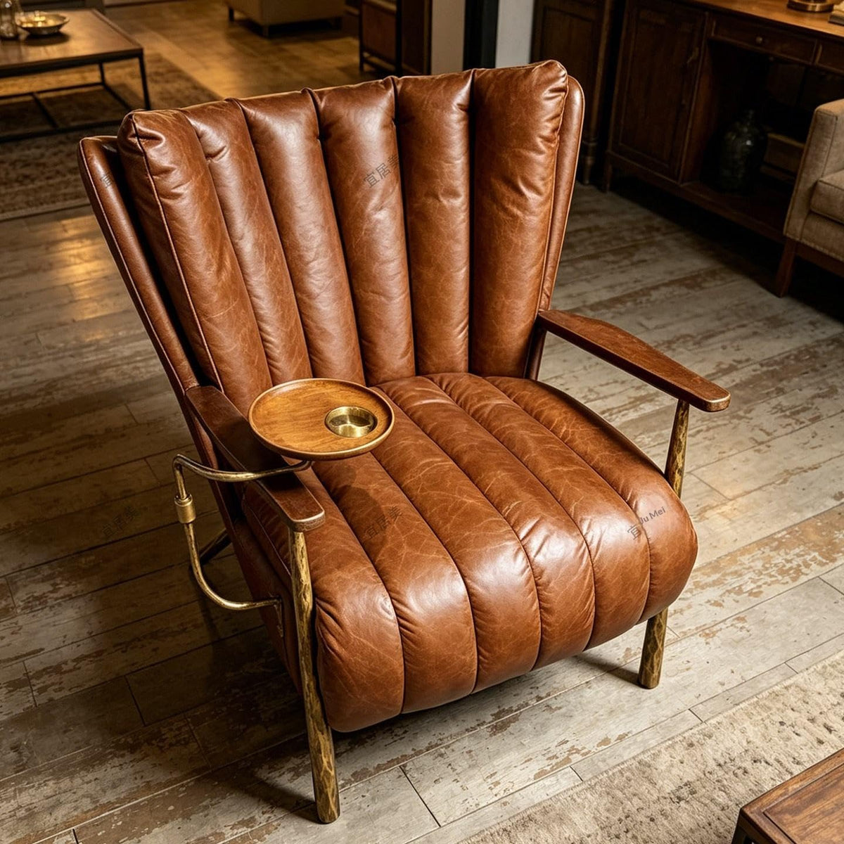 Mid-Century Leather Lounge Chair