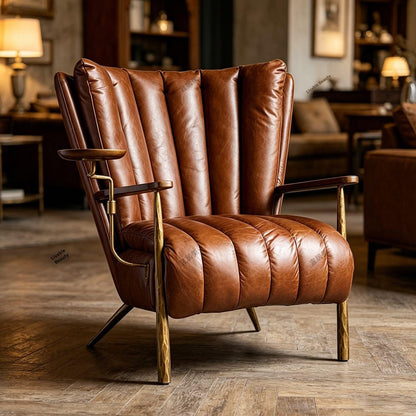 Mid-Century Leather Lounge Chair
